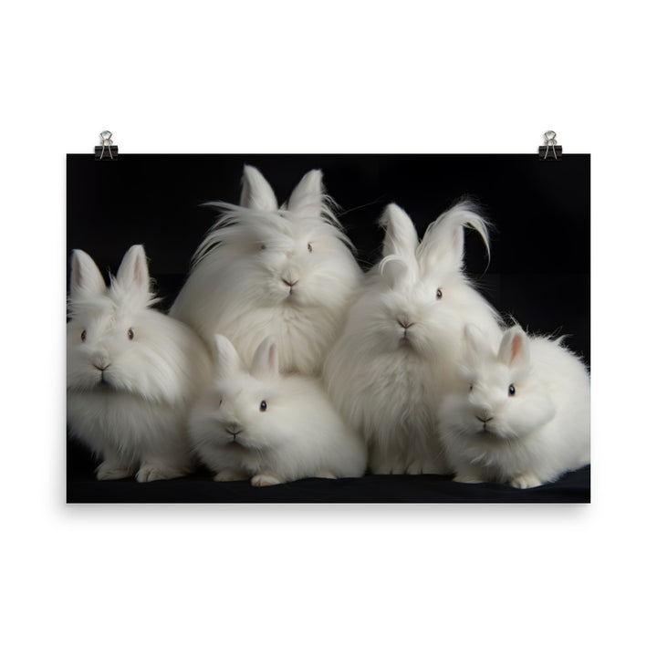 Angora Rabbit Family photo paper poster - Posterfy.AI