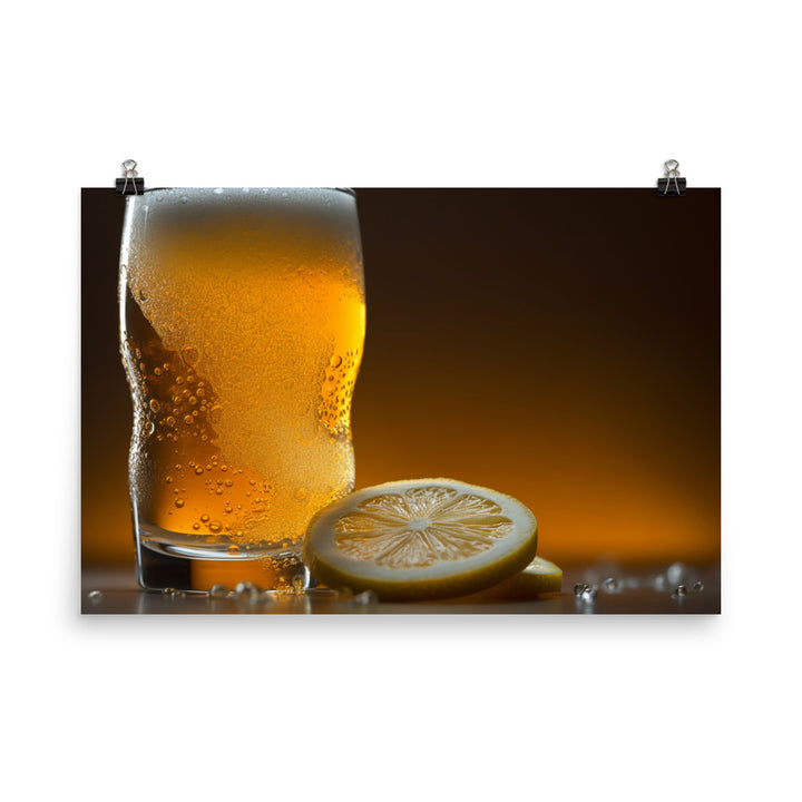 Icy Cold Wheat Beer with Citrus photo paper poster - Posterfy.AI