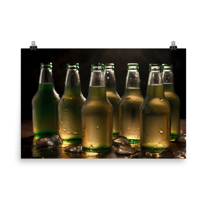 Refreshing Pilsners on ice photo paper poster - Posterfy.AI