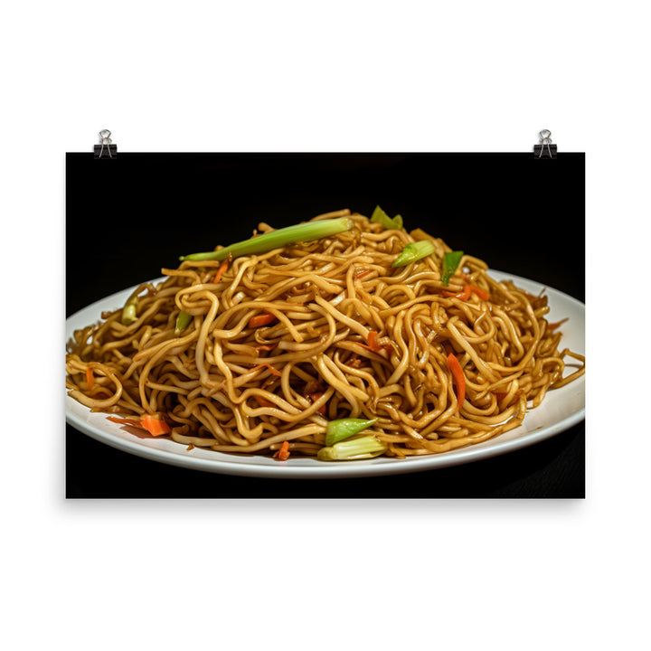 Delicious Chow Mein 炒麵 Noodles photo paper poster - Posterfy.AI