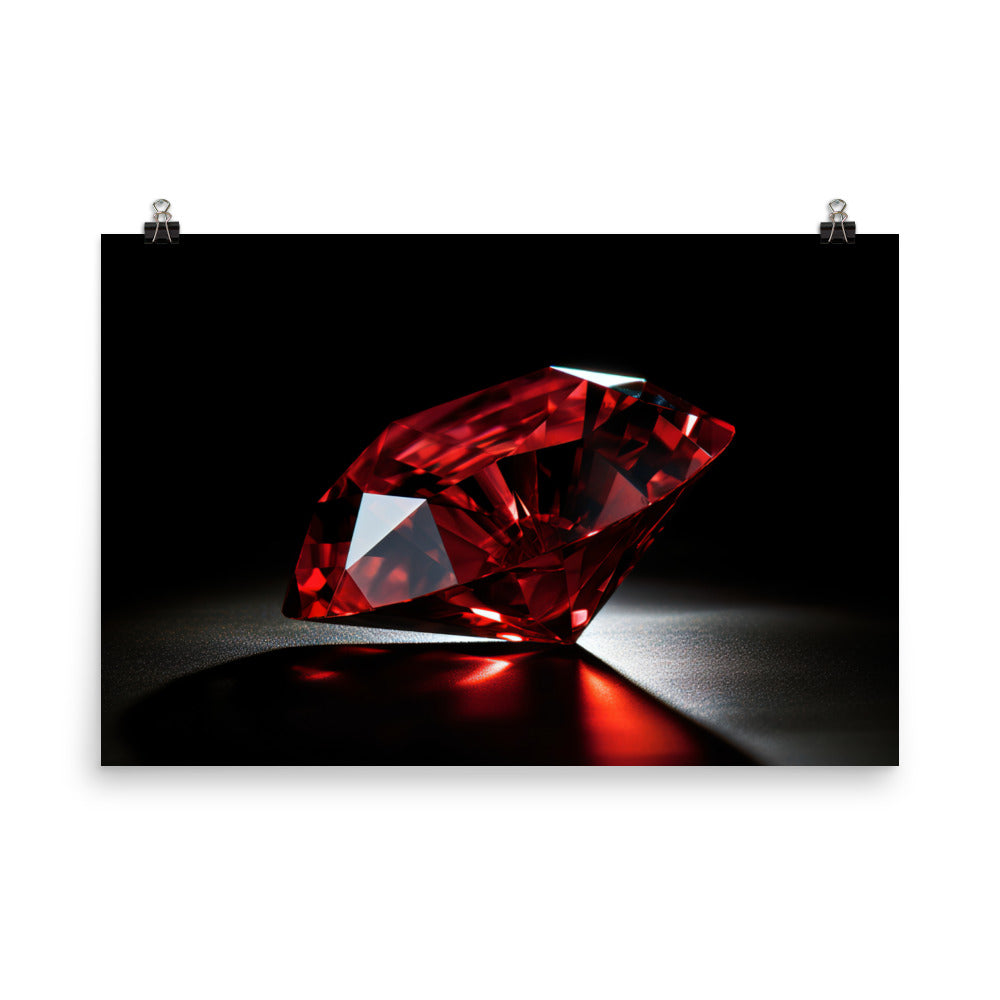 The red diamond glows like a star photo paper poster - Posterfy.AI