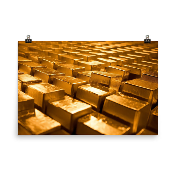 Shimmering Gold Bricks photo paper poster - Posterfy.AI