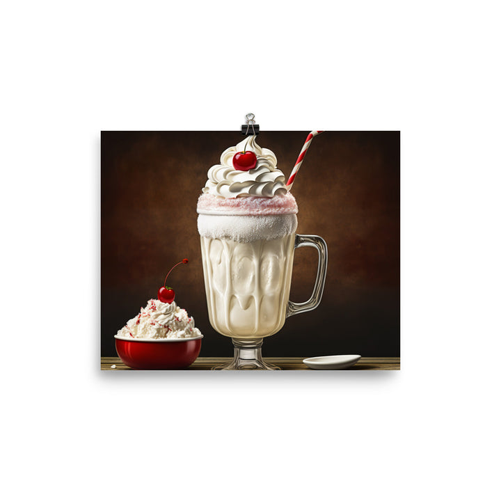 A frosty mug of classic cream soda photo paper poster - Posterfy.AI