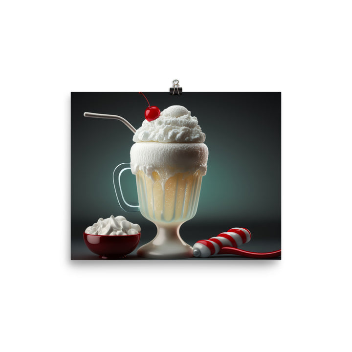 A frosty mug of classic cream soda photo paper poster - Posterfy.AI