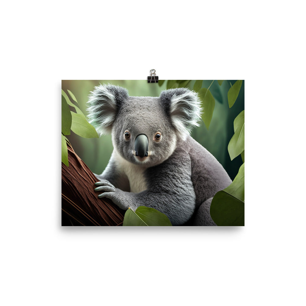 A curious koala peering down at you photo paper poster - Posterfy.AI