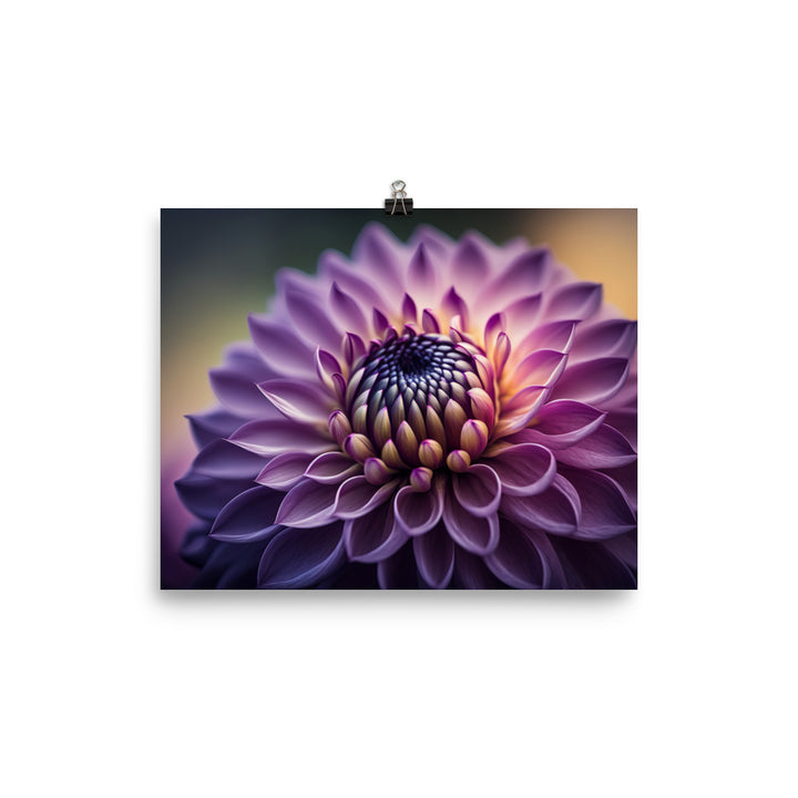 A macro shot of a purple dahlia photo paper poster - Posterfy.AI