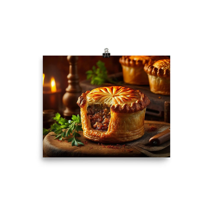 Freshly baked meat pie photo paper poster - Posterfy.AI