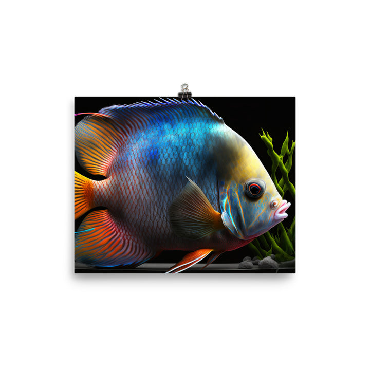 Rainbow colored angelfish photo paper poster - Posterfy.AI
