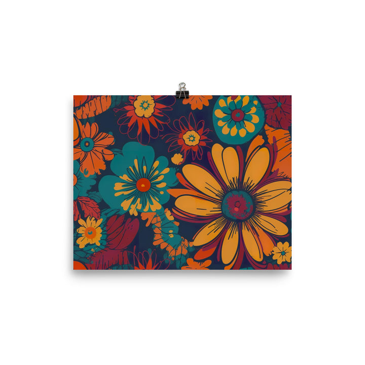 Flower power Pattern photo paper poster - Posterfy.AI