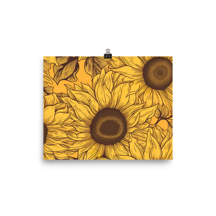 Sunflower Pattern photo paper poster - Posterfy.AI