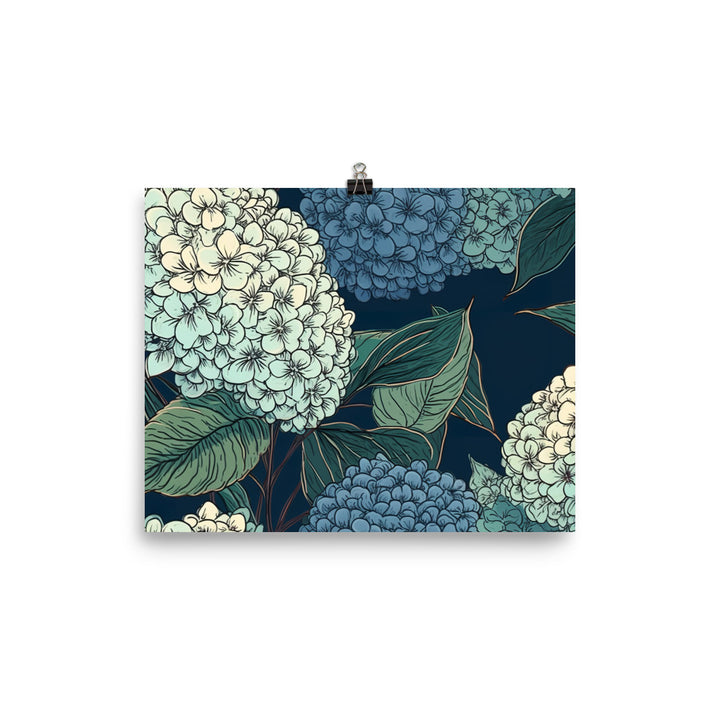 Hydrangea Pattern photo paper poster - Posterfy.AI