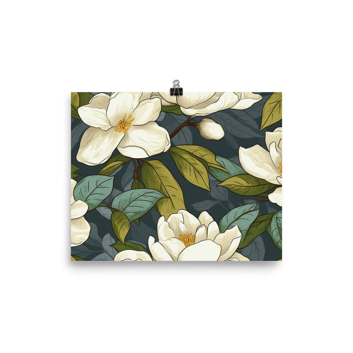 Gardenia Pattern photo paper poster - Posterfy.AI