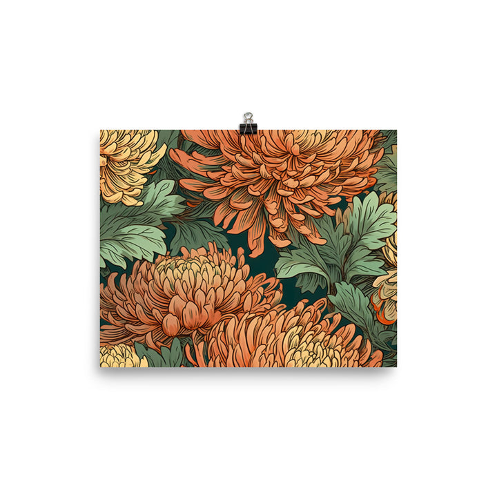 Chrysanthemum Pattern photo paper poster - Posterfy.AI