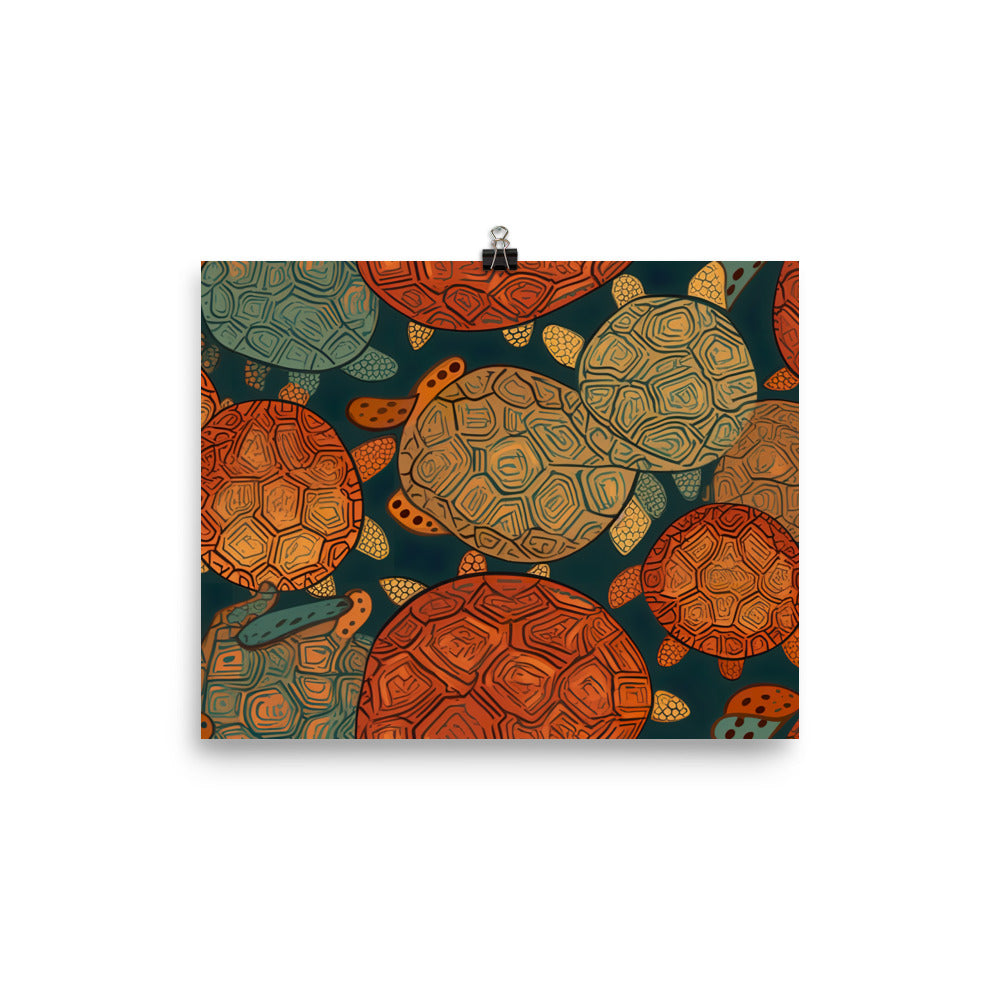Turtle shells Pattern photo paper poster - Posterfy.AI