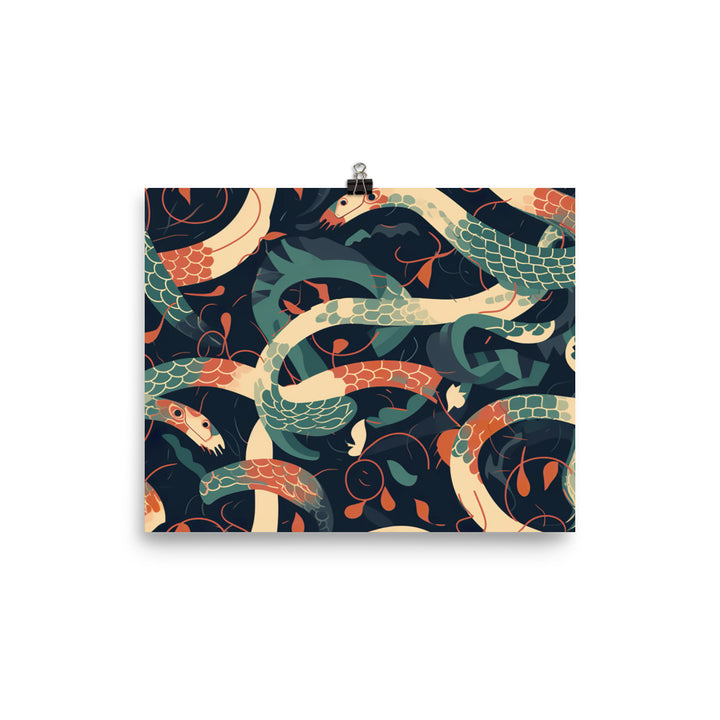 Snake slithers Pattern photo paper poster - Posterfy.AI