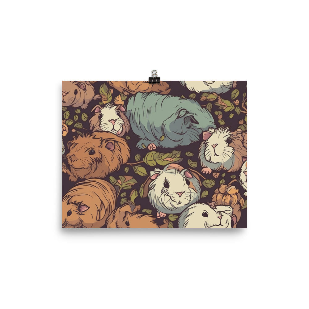 Guinea pig snuggles Pattern photo paper poster - Posterfy.AI