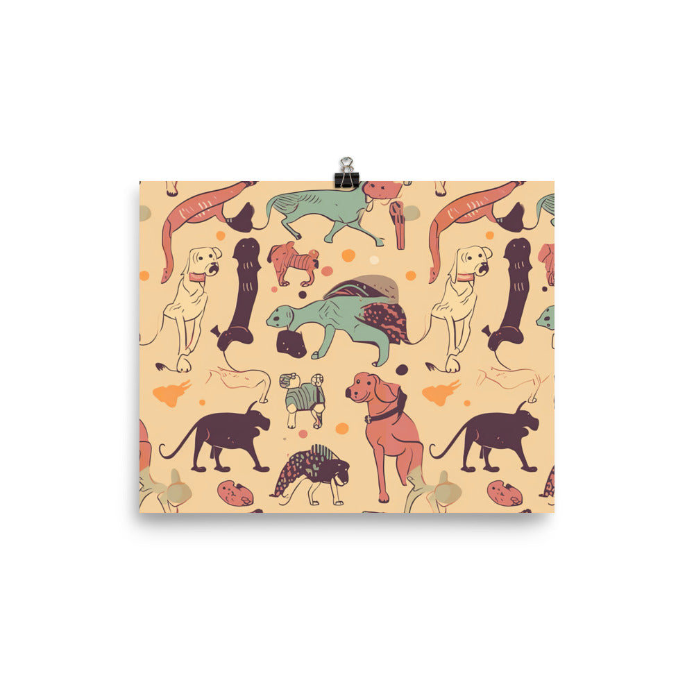 Dog Bones Pattern photo paper poster - Posterfy.AI