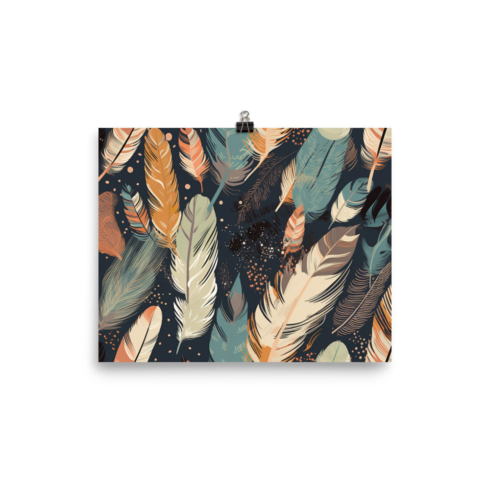 Bird feathers Pattern photo paper poster - Posterfy.AI