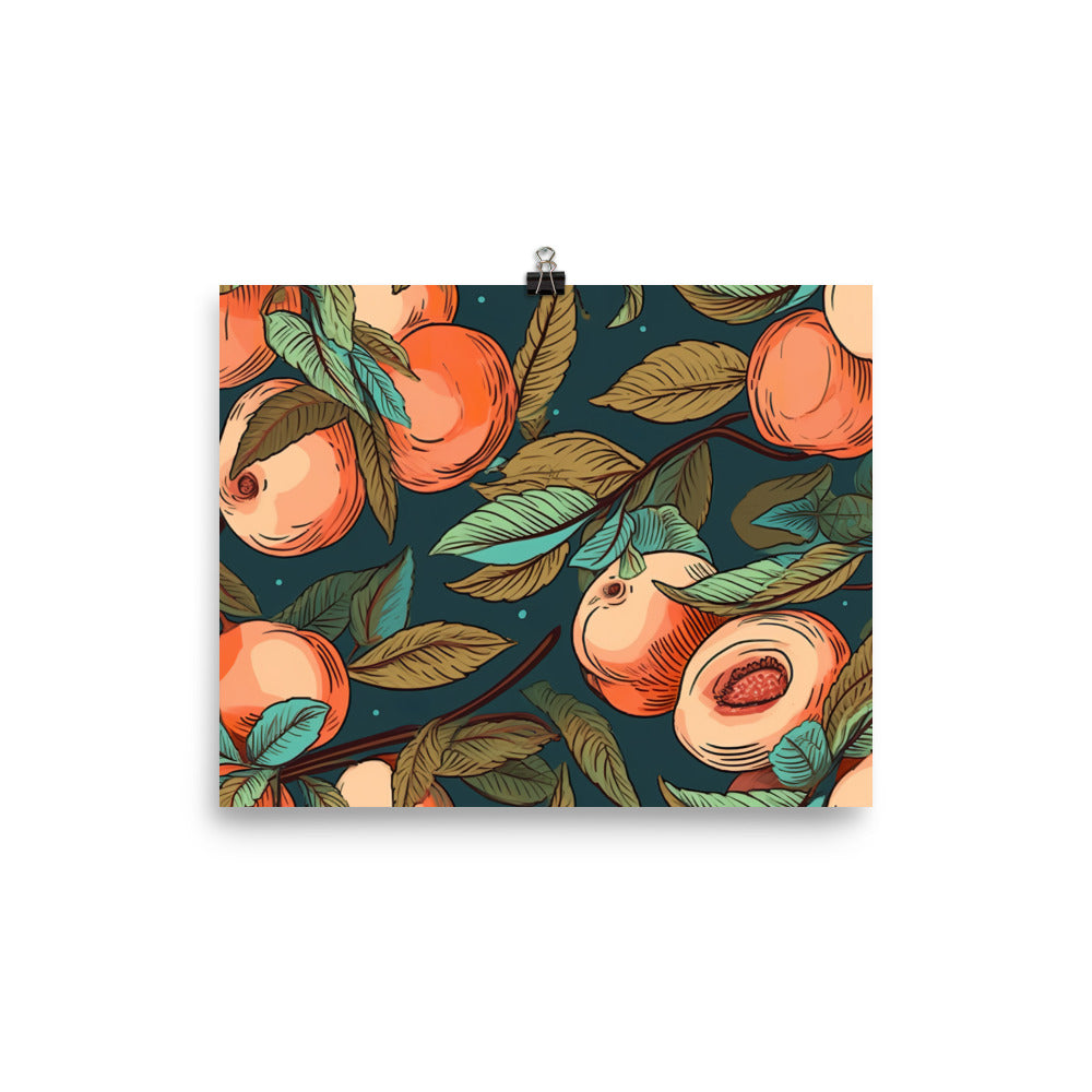 Peaches Pattern photo paper poster - Posterfy.AI