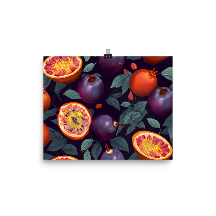 Passionfruit Pattern photo paper poster - Posterfy.AI