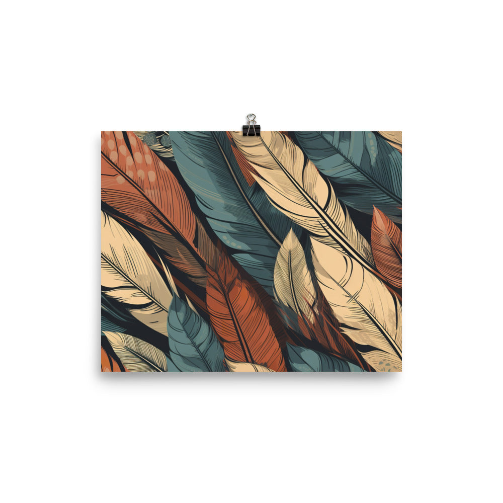 Feather Pattern photo paper poster - Posterfy.AI