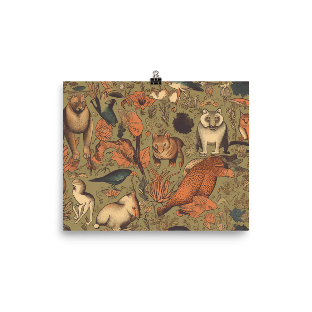 Exotic Animals Pattern photo paper poster - Posterfy.AI