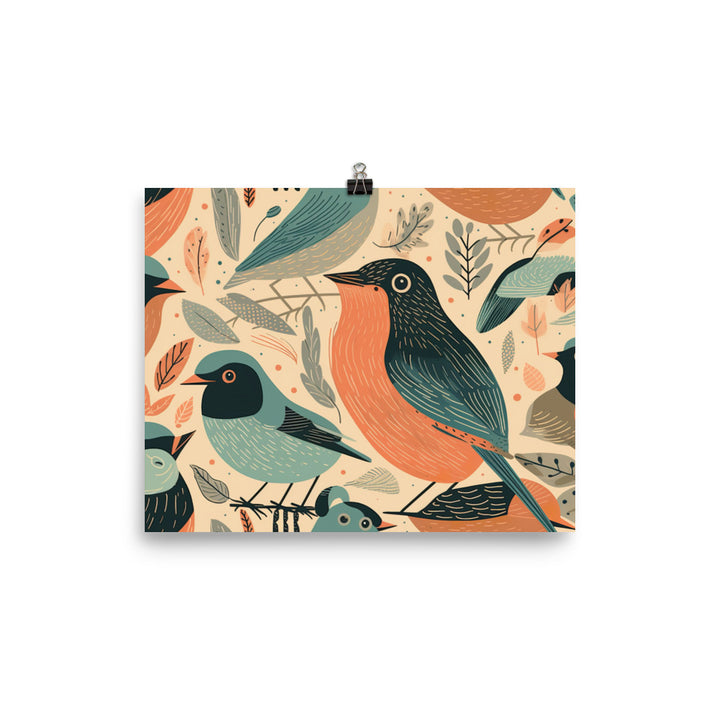 Bird Pattern photo paper poster - Posterfy.AI