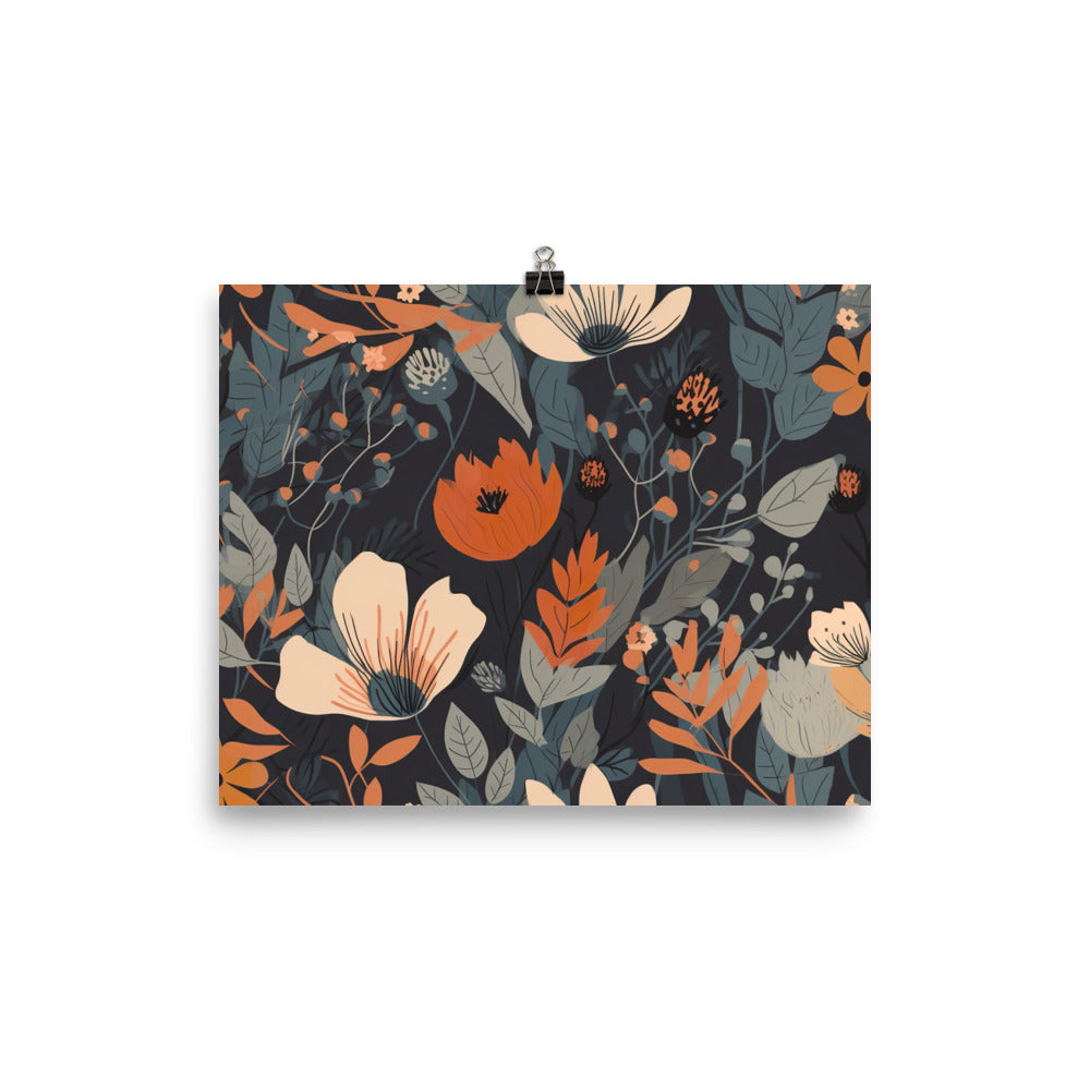 Wildflowers Pattern photo paper poster - Posterfy.AI