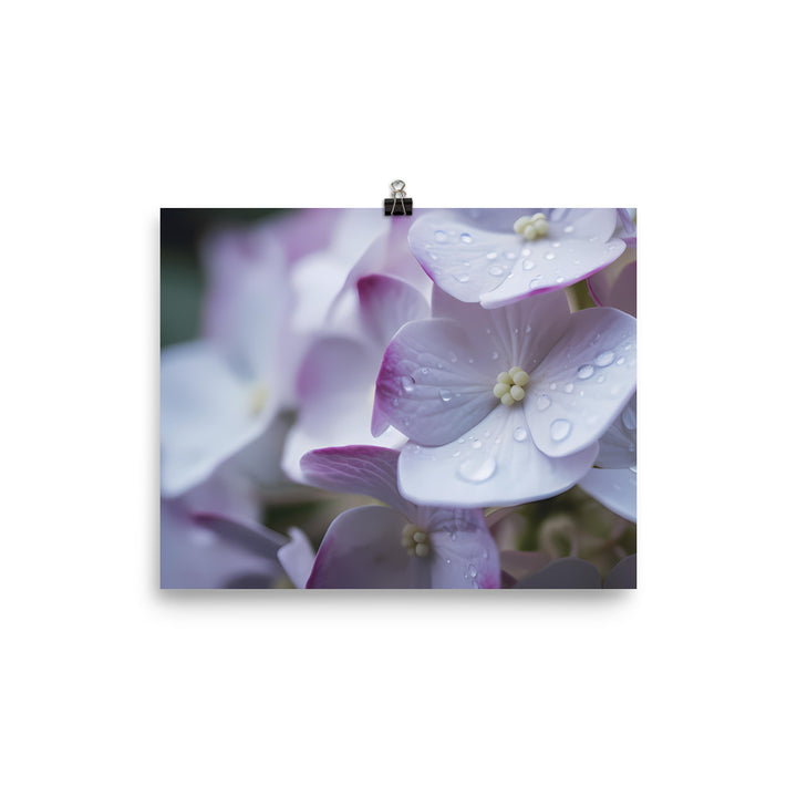 Purple and White Hydrangea Close-Up photo paper poster - Posterfy.AI