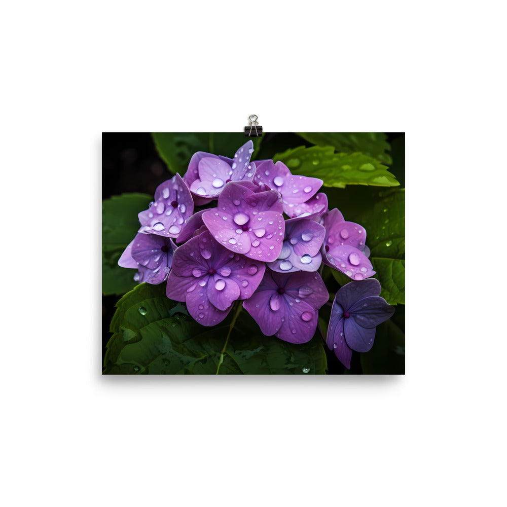 Hydrangea in the Rain photo paper poster - Posterfy.AI