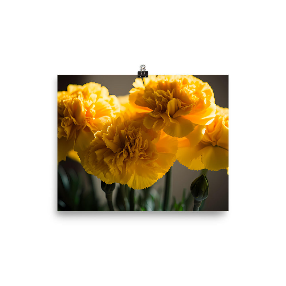 Sunny Yellow Carnations photo paper poster - Posterfy.AI