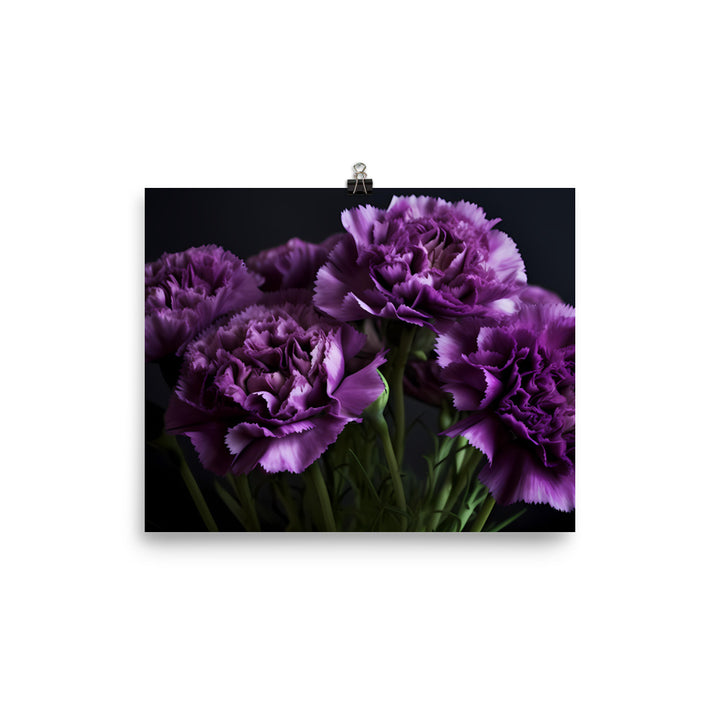 Elegant White Carnations photo paper poster - Posterfy.AI