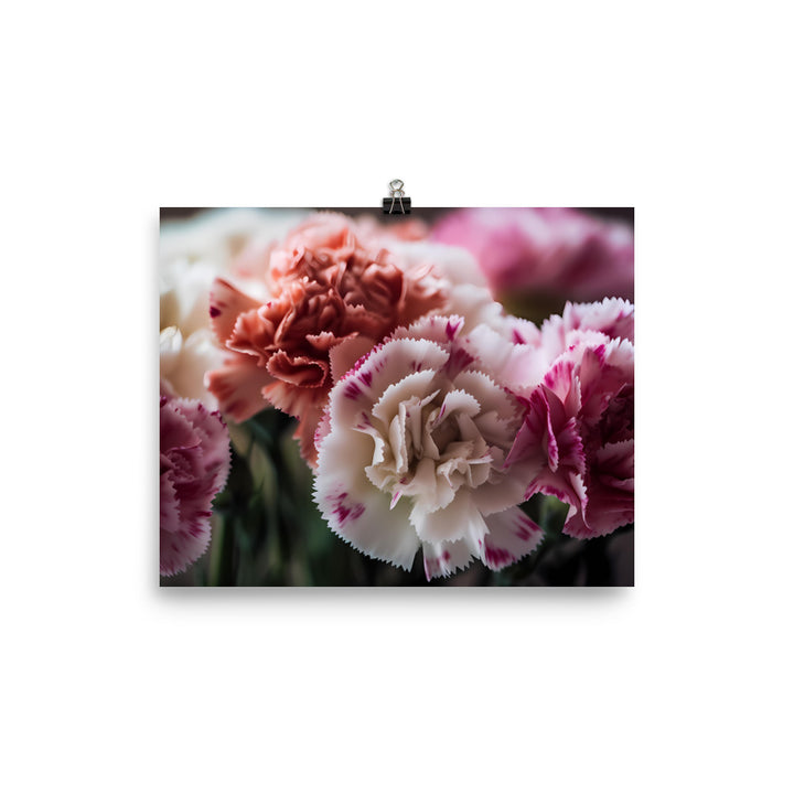 Carnations in Pink and White photo paper poster - Posterfy.AI