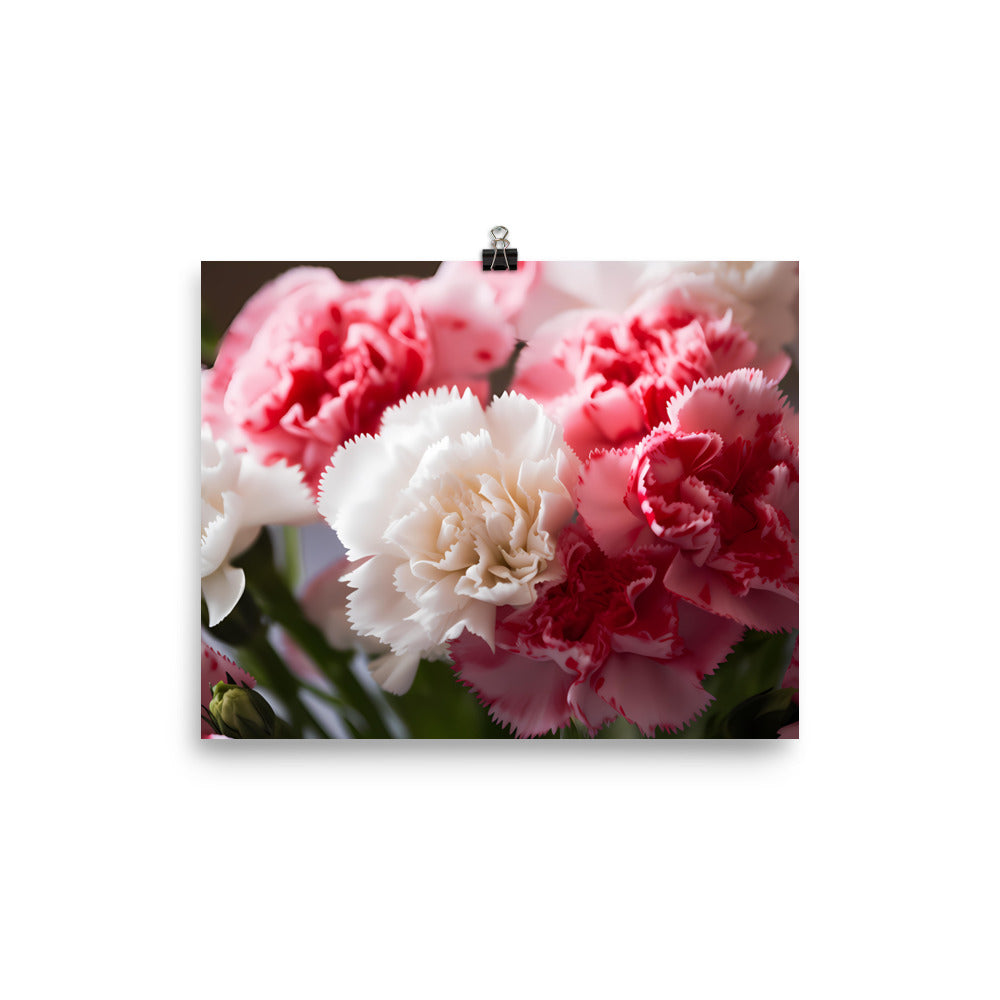 Carnations in Pink and White photo paper poster - Posterfy.AI