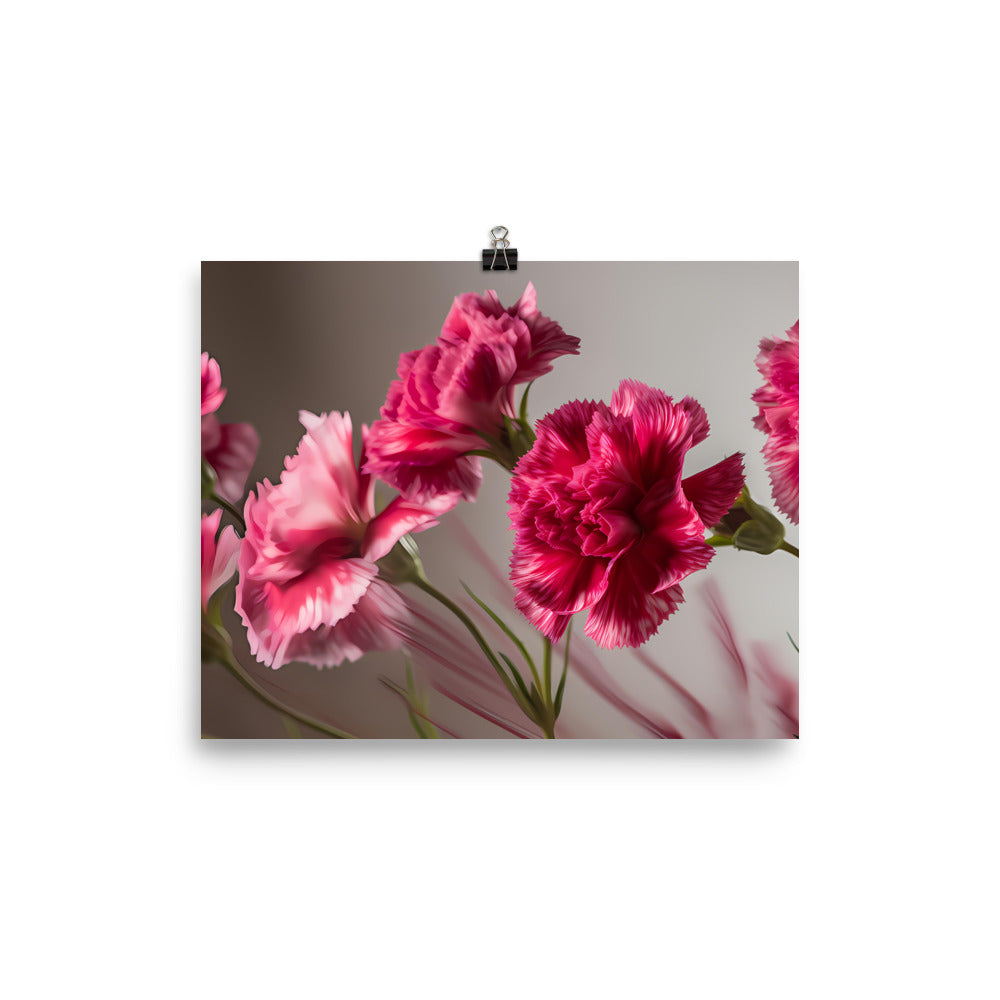 Carnations in Motion photo paper poster - Posterfy.AI