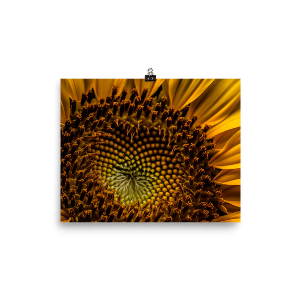 Sunflower Macro photo paper poster - Posterfy.AI