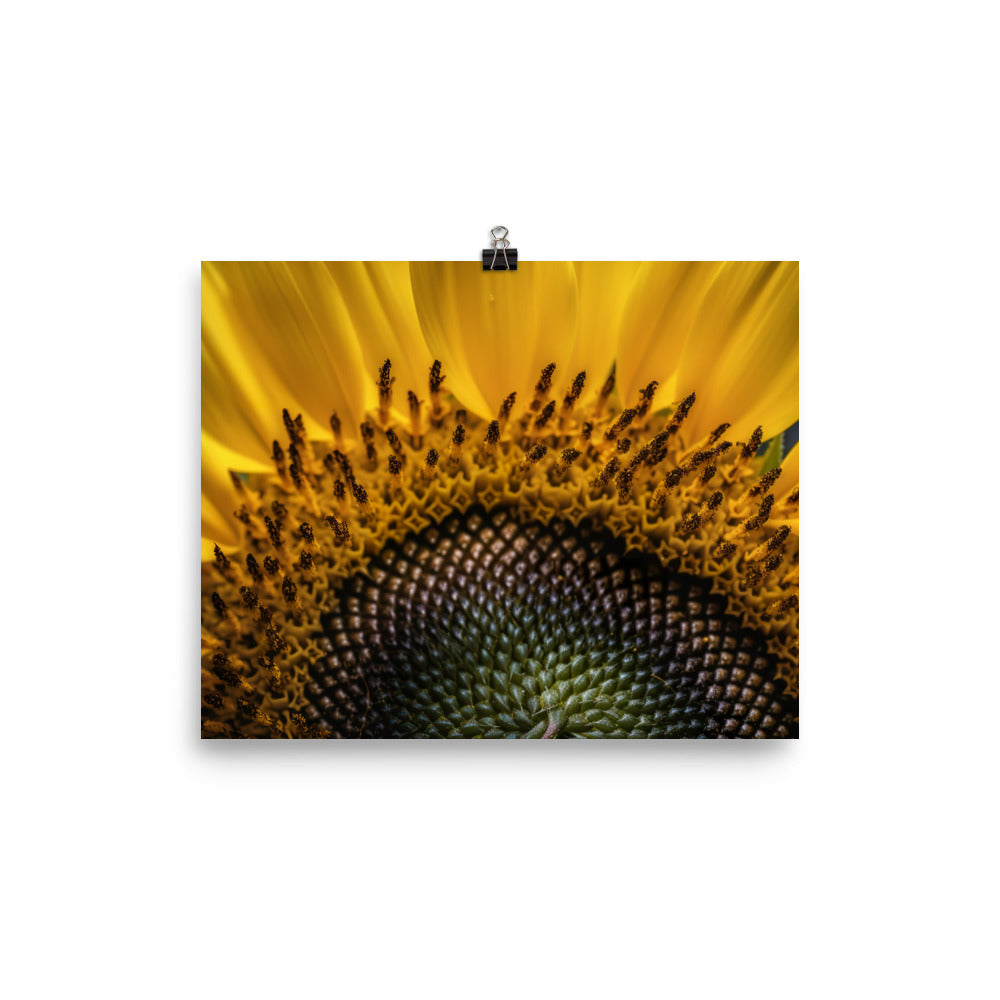 Sunflower Macro photo paper poster - Posterfy.AI