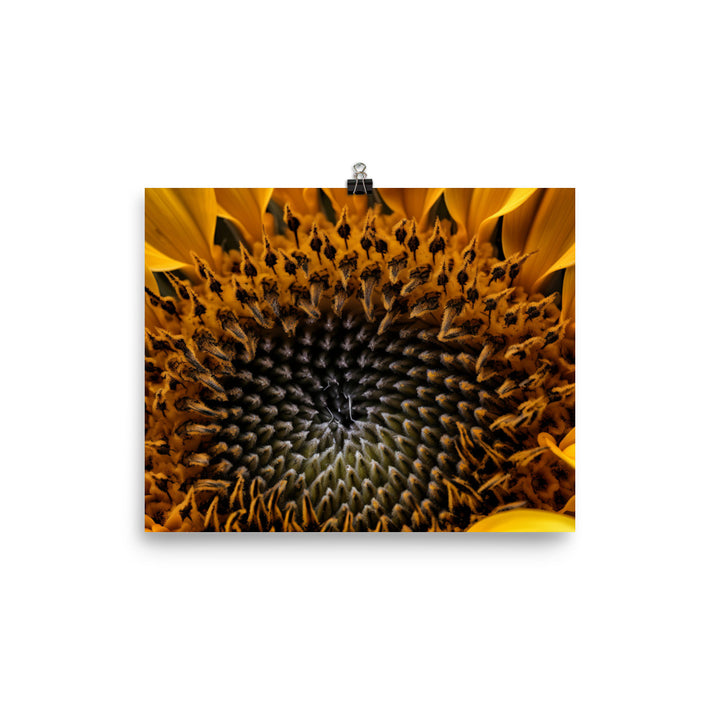 Sunflower Macro photo paper poster - Posterfy.AI