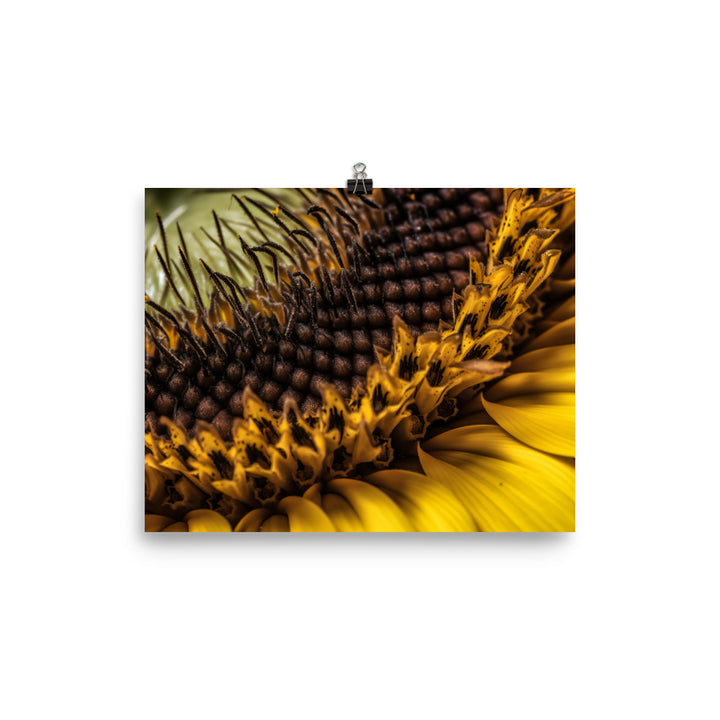 Sunflower Macro photo paper poster - Posterfy.AI