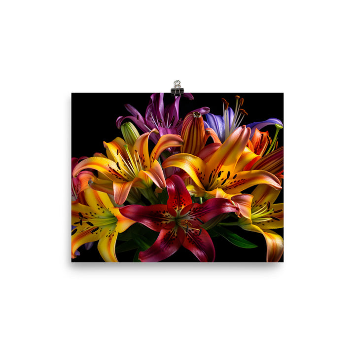 Multicolored Lily Bouquet photo paper poster - Posterfy.AI