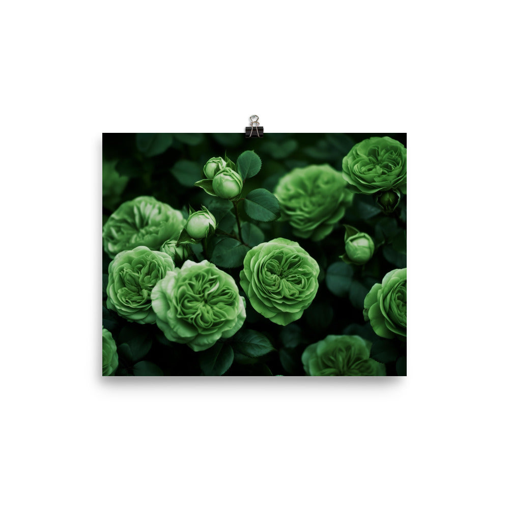 Refreshing Green Roses photo paper poster - Posterfy.AI