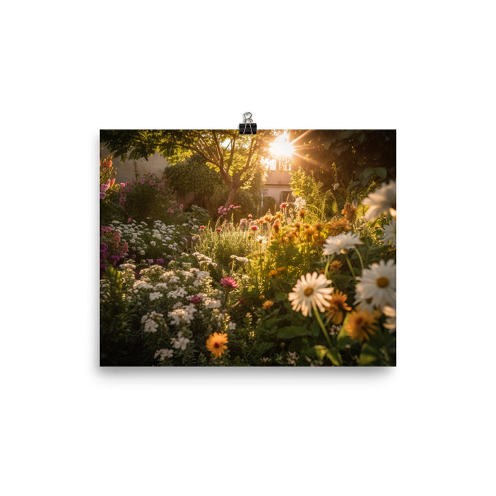 Golden Hour Garden photo paper poster - Posterfy.AI