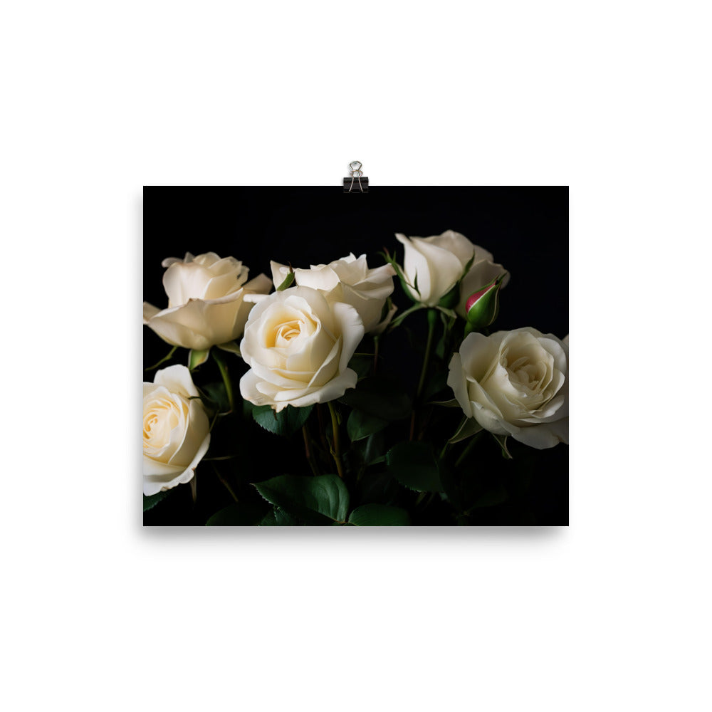 Classic White Roses photo paper poster - Posterfy.AI