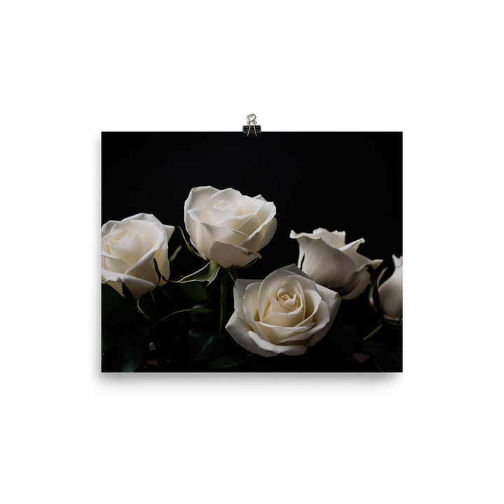 Classic White Roses photo paper poster - Posterfy.AI