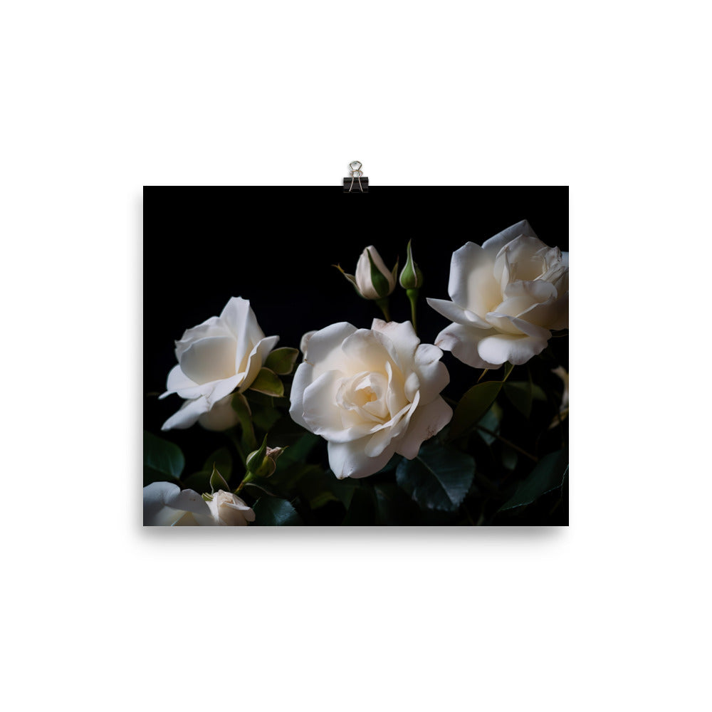 Classic White Roses photo paper poster - Posterfy.AI