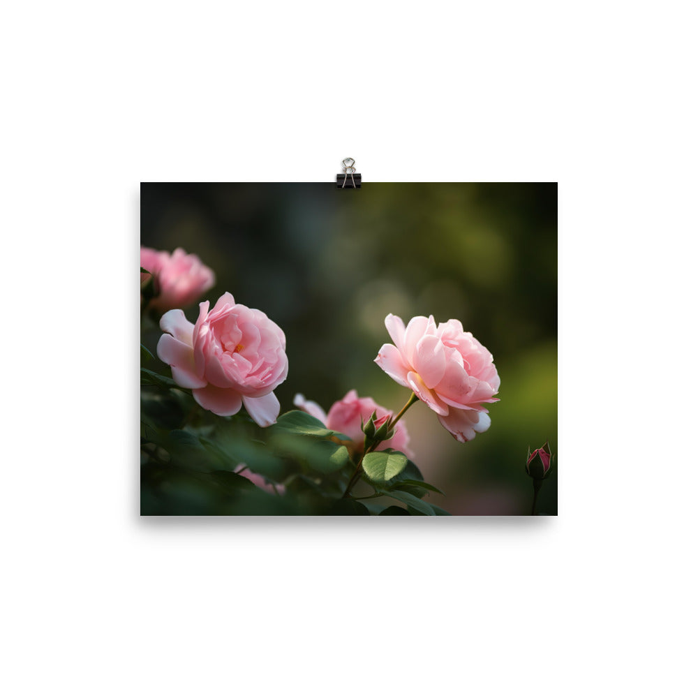 Blushing Pink Roses photo paper poster - Posterfy.AI