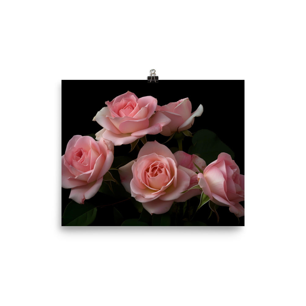 Blushing Pink Roses photo paper poster - Posterfy.AI