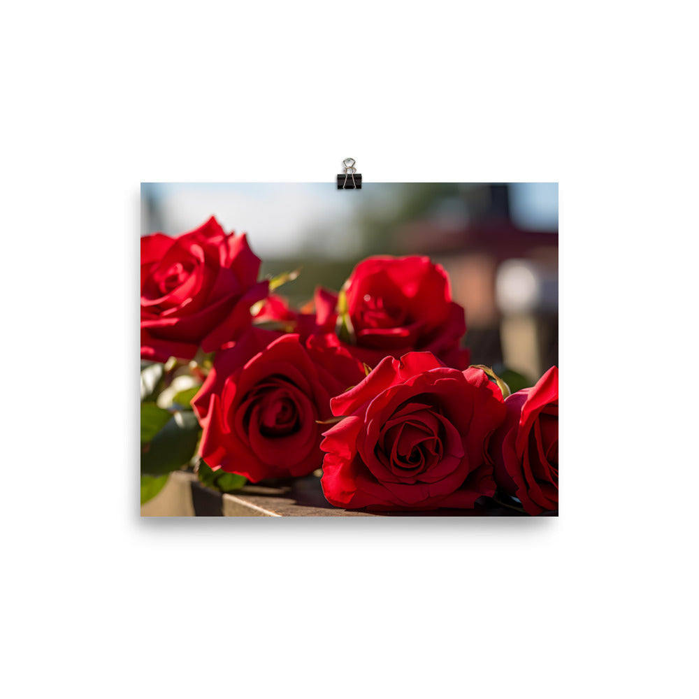 A Sea of Red Roses photo paper poster - Posterfy.AI