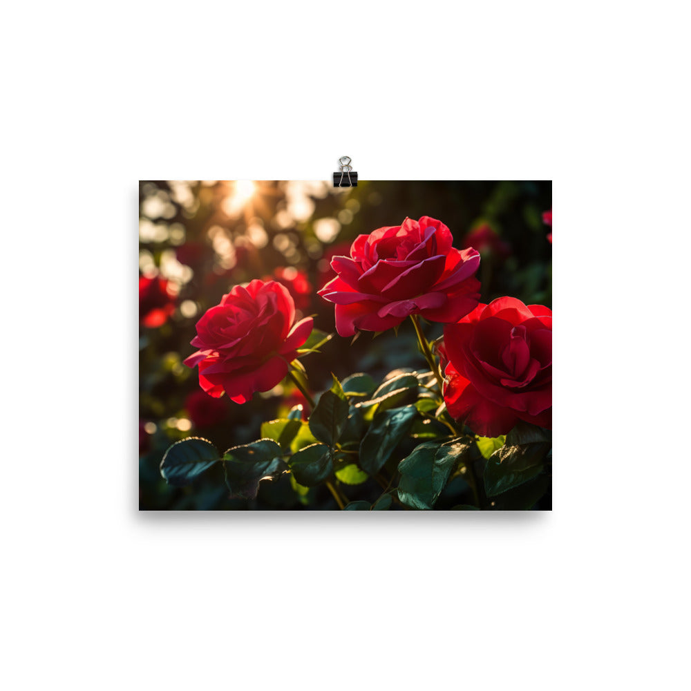 A Sea of Red Roses photo paper poster - Posterfy.AI