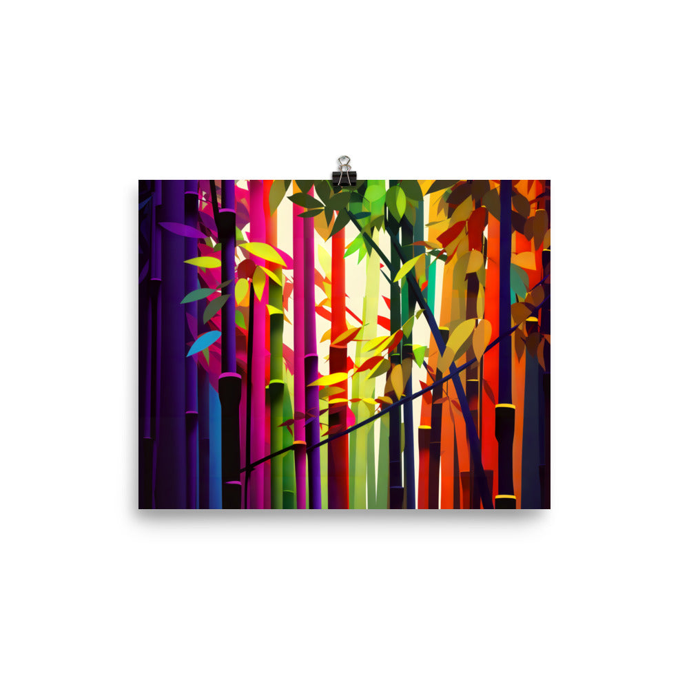 Colourful bamboo jungle photo paper poster - Posterfy.AI